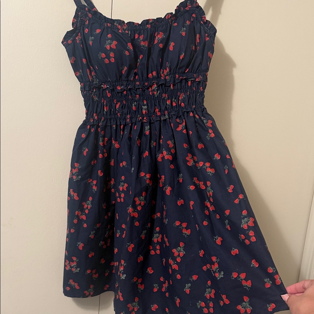 Abercrombie & Fitch Navy Dress with Red Floral Design